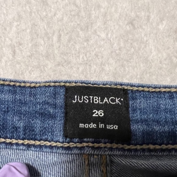 Just Black Womens Blue Mid Rise Cotton Blend Cuffed Denim Jean Shorts Size 26 - Picture 5 of 10